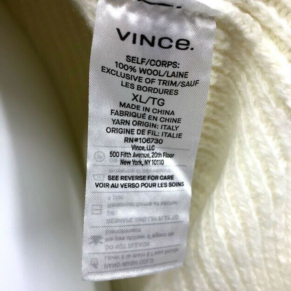 Vince Sweater Mix Stitch Funnel Neck Long Slv Wool - Picture 9 of 12